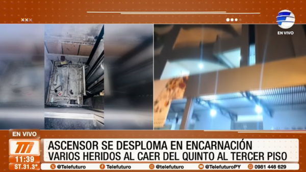 Ascensor cae en Encarnación: cuatro personas heridas