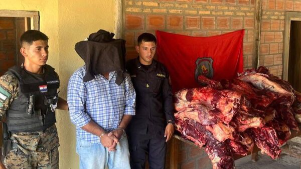 Detienen a un hombre con más de 500 kilos de carne en Fuerte Olimpo