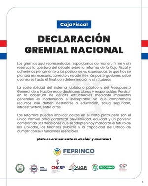 Gremios empresariales y productivos respaldan la reforma del sistema jubilatorio - ADN Digital