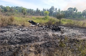 Hallaron calcinada «avioneta narco» que capotó en Concepción