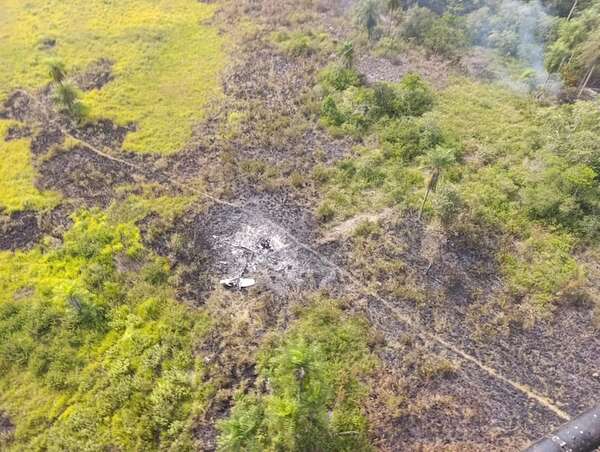 Concepción: avión hallado incinerado ingresó ilegalmente a Paraguay  - Policiales - ABC Color