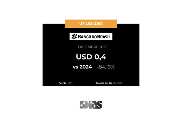 Banco Do Brasil: en Diciembre sus utilidades disminuyeron 84%