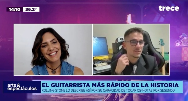 ¡El guitarrista Davide Lo Surdo habló en exclusiva con Lucía Sapena! - trece