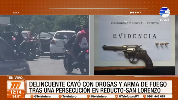 Capturan a peligroso delincuente tras persecución en San Lorenzo