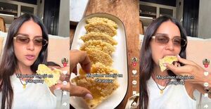 Zaira Nara vino a Paraguay, probó el mbejú y le encantó: “¡Está calentito!”