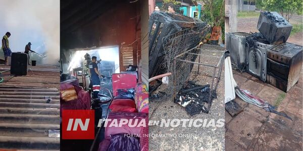 INCENDIO AFECTÓ A UNA VIVIENDA EN EL BARRIO SAN ISIDRO DE ENCARNACIÓN