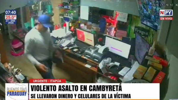 Violento asalto a plena luz del día en Cambyretã: Roban dinero y celulares de un comercio