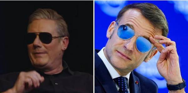 "¡Bonjour!": El primer ministro británico se burla amablemente de Macron con unos lentes de sol