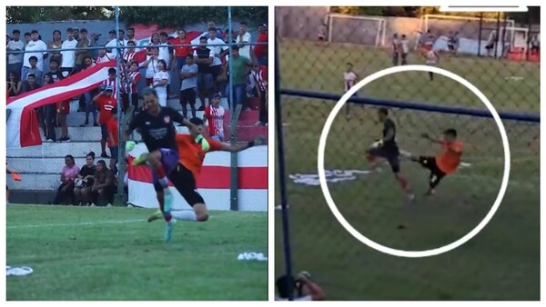 Arquero ligó patada voladora mientras festejaba el ascenso de su equipo