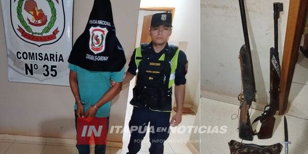 APREHENDEN A HOMBRE POR VIOLENCIA FAMILIAR Y DECOMISAN ARMAS DE FUEGO EN ALTO VERÁ