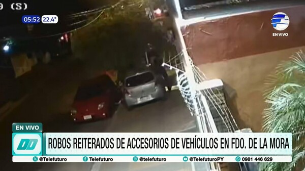 Robos reiterados de accesorios de vehículos en Fernando de la Mora