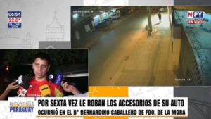 Por sexta vez le roban accesorios de su auto en Fernando de la Mora