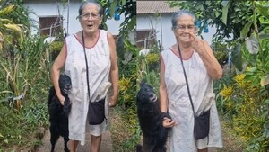 El verdadero “abuela memby”: Aarón, el perrito celoso que no deja salir a su humana