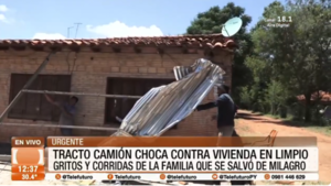 Tractocamión chocó contra una vivienda en Limpio
