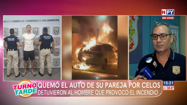 Detienen a sospechoso por incendio intencional de vehículo en Asunción