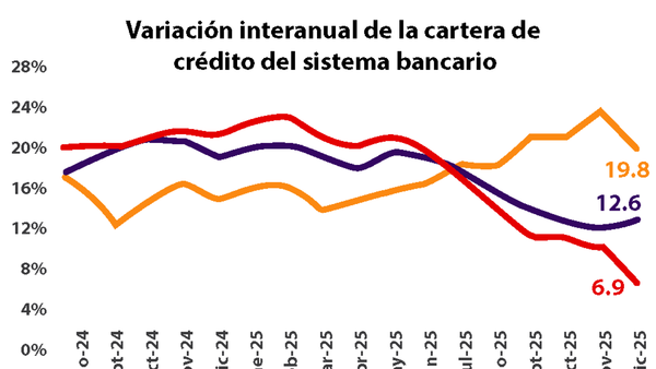El ahorro bancario creció a un menor ritmo en 2025