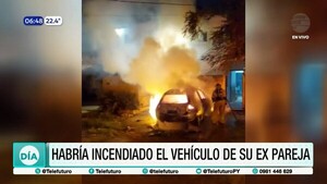 Detienen a joven que habría incendiado el auto de su expareja