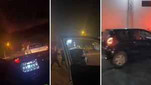 De película: Mujer se lanza del auto por amenaza, la Policía inicia una persecución y atrapa a dos