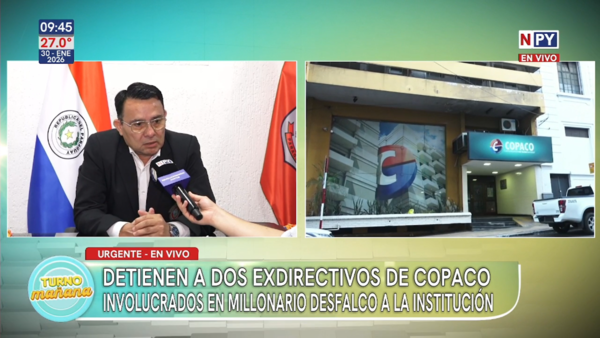Detienen a dos exdirectivos de COPACO involucrados en millonario desfalco a la institución