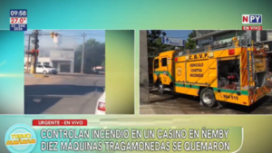 Controlan incendio en local de juegos de azar en Ñemby: diez máquinas resultaron destruidas