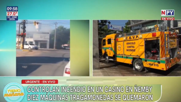 Controlan incendio en local de juegos de azar en Ñemby: diez máquinas resultaron destruidas