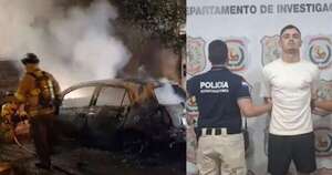 La Nación / Detienen a hombre acusado de incendiar el vehículo de su expareja en Asunción