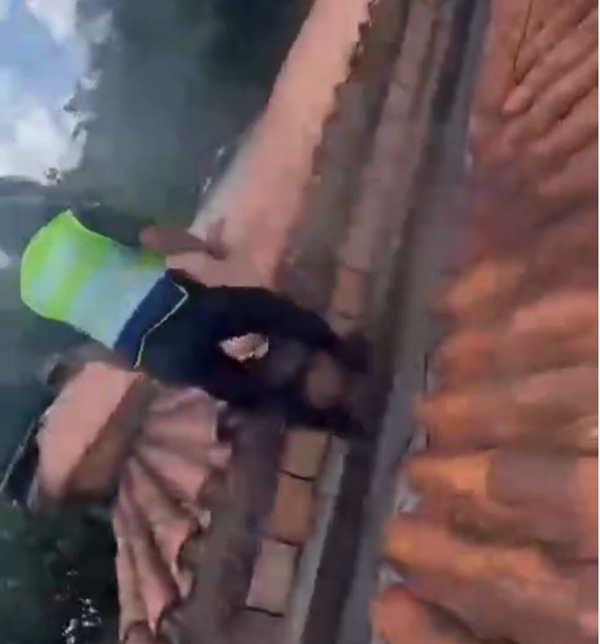 Inusual detención en techos de viviendas