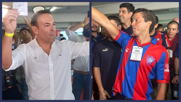 Unidad total en Cerro Porteño: Reguera y Rejala cantando juntos durante el conteo de votos