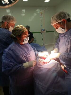 Médicos del Hospital de Fram realizan extirpación total de tiroides - trece