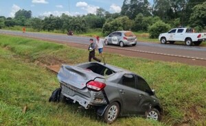 Conductor sufrió accidente a causa de aceite derramado ruta 