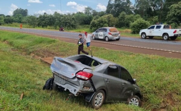 Conductor sufrió accidente a causa de aceite derramado ruta 