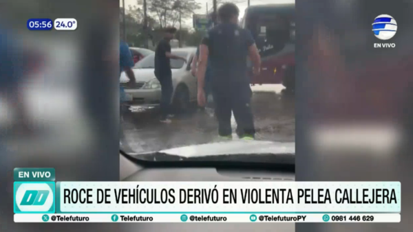 Violento enfrentamiento entre un colectivero y un automovilista en Villa Elisa