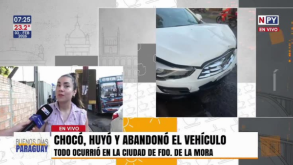 Buscan a conductor que abandonó su camioneta tras violento choque en Fernando de la Mora