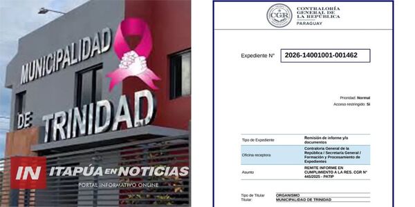TRINIDAD CUMPLE CON LOS REQUERIMIENTOS DE LA CONTRALORÍA GENERAL
