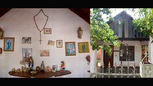 Un pequeño oratorio, único vestigio que perdura de la tragedia entre el abandono y el olvido