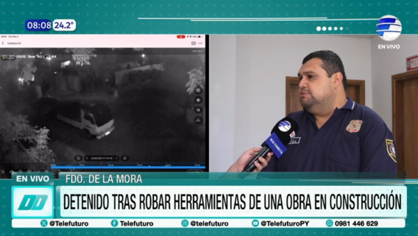 Vecino detenido por robar un martillete de una obra en Fernando de la Mora