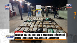 Operativo de la SENAD permite incautar casi una tonelada de marihuana en Ñeembucú