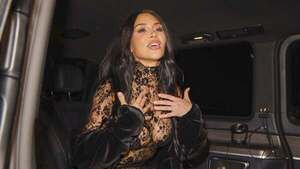 Kim Kardashian aparece envuelta en un sexy vestido de encaje en París