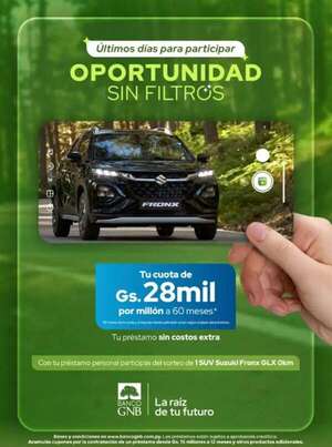Últimos días para solicitar un préstamo personal y participar por una SUV 0 km con Banco GNB - Empresariales - ABC Color
