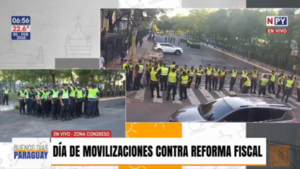Despliegan operativo policial ante movilizaciones contra la reforma fiscal en Asunción