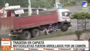 Motociclistas fueron arrollados por un camión