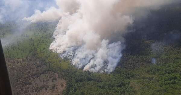 La Nación / Varios bomberos ya fueron asistidos por médicos en incendio fuera de control en Villa Hayes