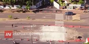 AVANZAN OBRAS DE SEGURIDAD VIAL FRENTE AL COLEGIO JFK SOBRE LA RUTA PY01