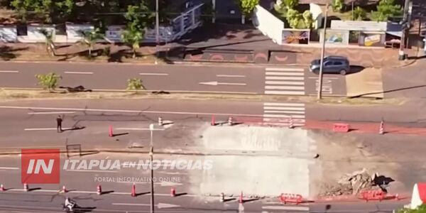AVANZAN OBRAS DE SEGURIDAD VIAL FRENTE AL COLEGIO JFK SOBRE LA RUTA PY01