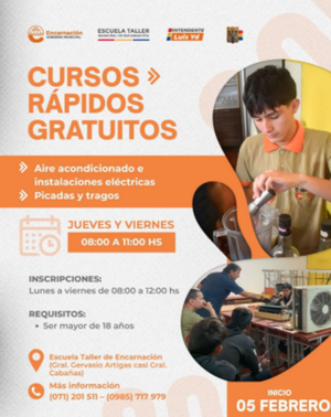Cursos rápidos gratuitos ofrecen en la Escuela Taller Municipal de Encarnación