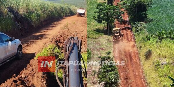 DE NUEVA ALBORADA REFUERZA TRABAJOS DE MEJORAMIENTO VIAL