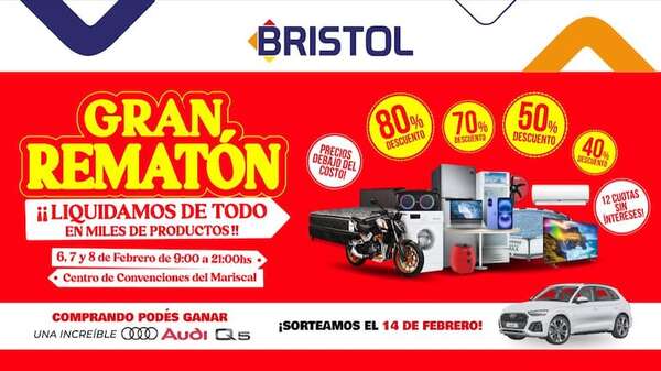 Descuentos imperdibles de hasta el 80% en el “Gran Rematón” de Bristol - Negocios - ABC Color