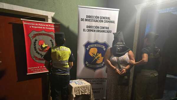 La "madama del crack" es detenida tras un procedimiento contra el microtráfico en Caaguazú