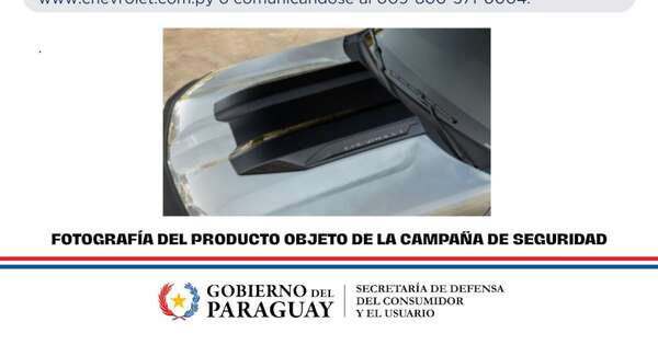 La Nación / Sedeco alerta por campaña de seguridad en vehículos Chevrolet S10 y Trailblazer