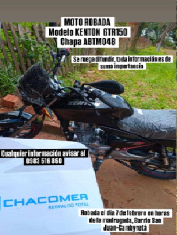 Inseguridad sin tregua: Joven trabajador sufre el hurto de su segunda motocicleta en pocos meses